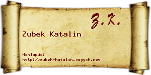 Zubek Katalin névjegykártya