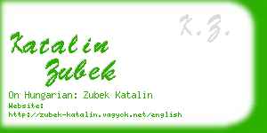 katalin zubek business card